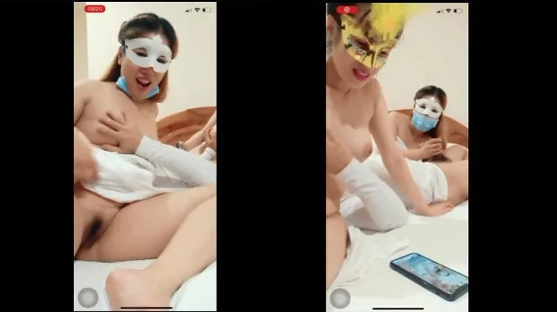 Hai em livestream Nắc tập thể